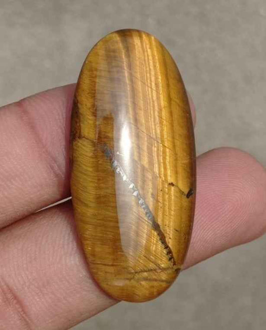 45.4ct Tiger Eye Cabochon - June Birthstone - June Birthstone - 45x21x6mm