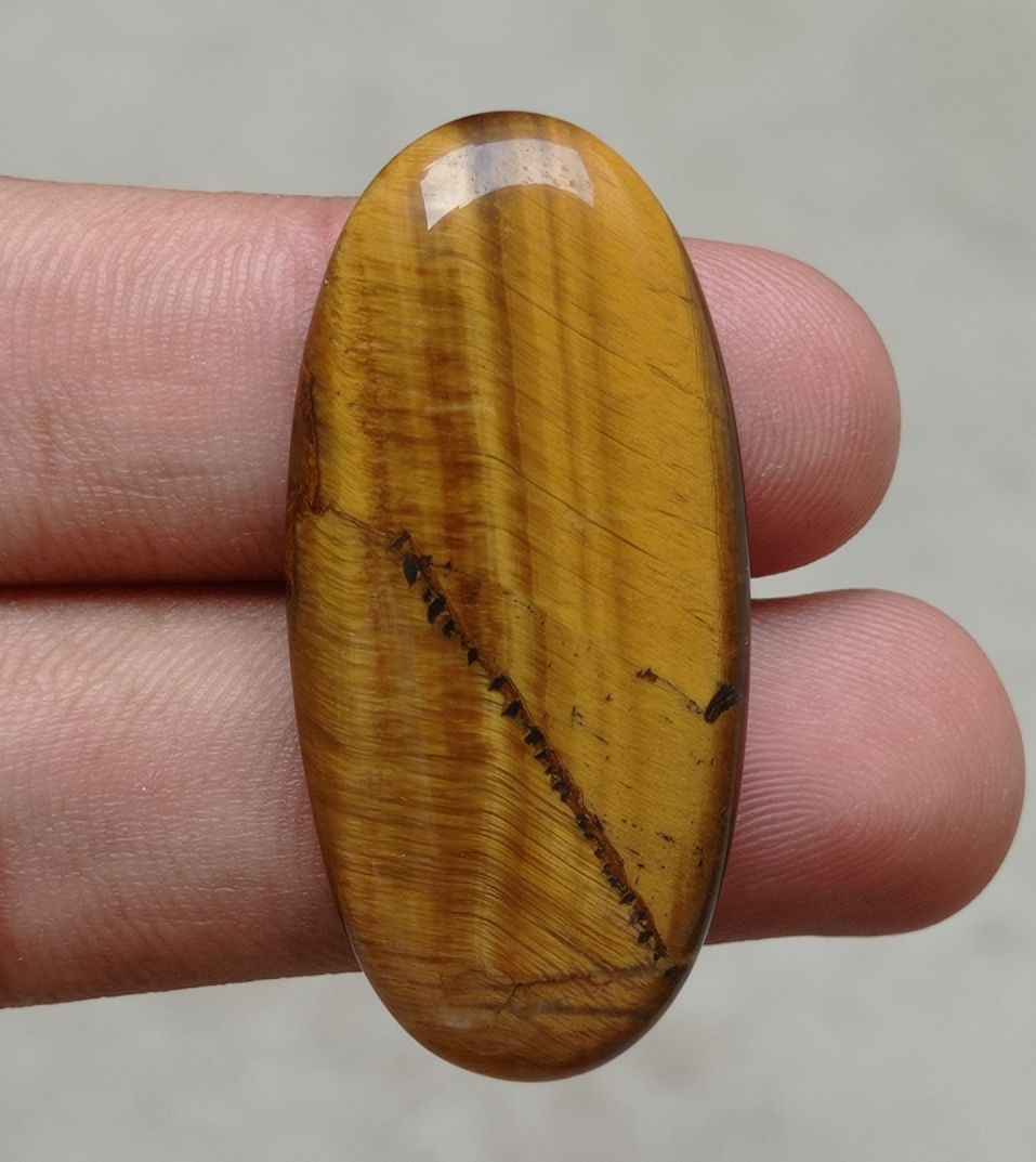 45.4ct Tiger Eye Cabochon - June Birthstone - June Birthstone -  45x21x6mm
