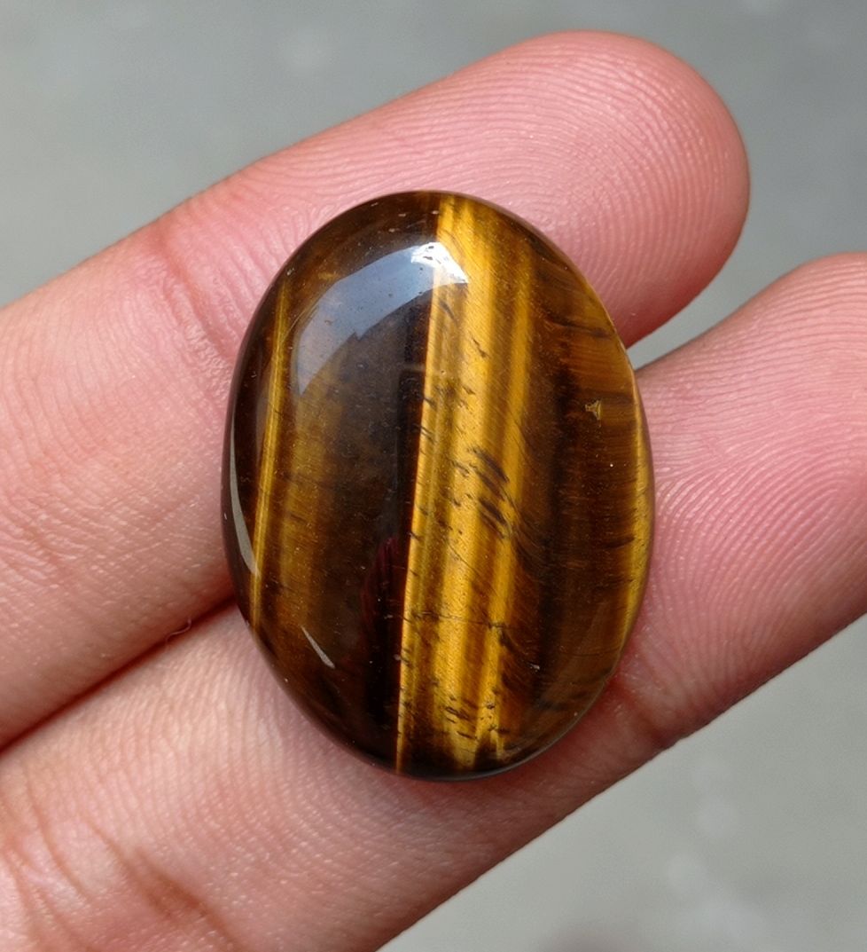 35.6ct Tiger Eye Cabochon - June Birthstone - June Birthstone -  29.5x22x7mm