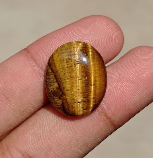 18.9ct Tiger Eye Cabochon - June Birthstone - June Birthstone -  23x18x5mm