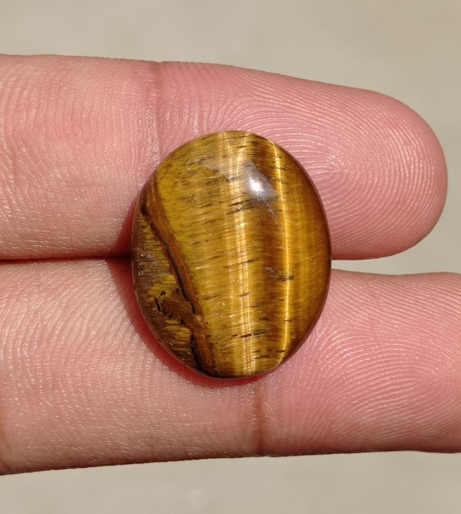 18.9ct Tiger Eye Cabochon - June Birthstone - June Birthstone -  23x18x5mm