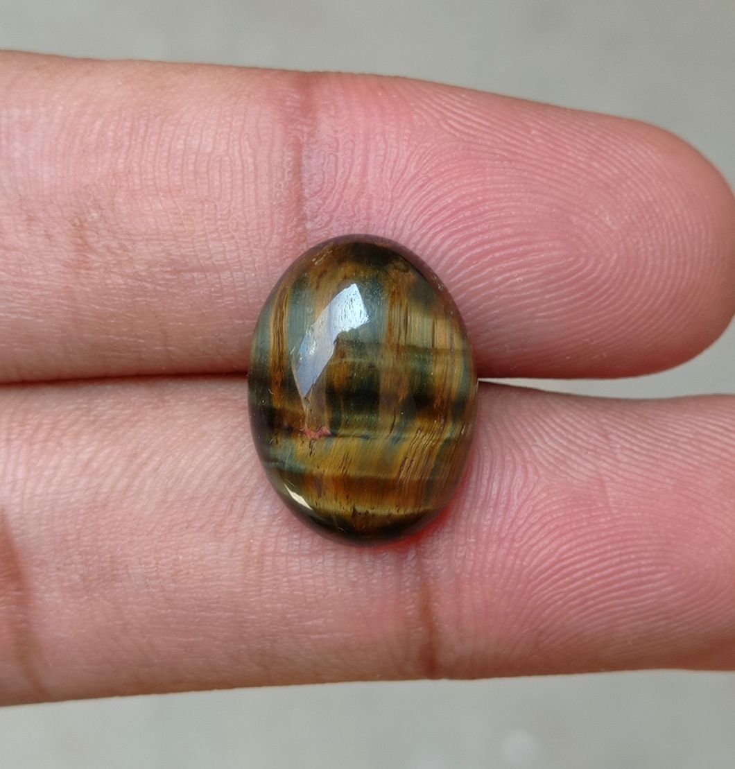 11.4ct Tiger Eye Cabochon - June Birthstone - June Birthstone -  18.5x14x6mm