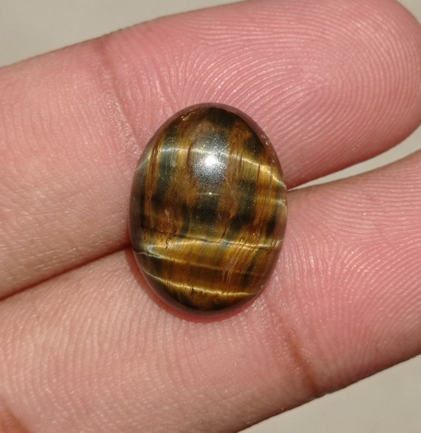 11.4ct Tiger Eye Cabochon - June Birthstone - June Birthstone -  18.5x14x6mm