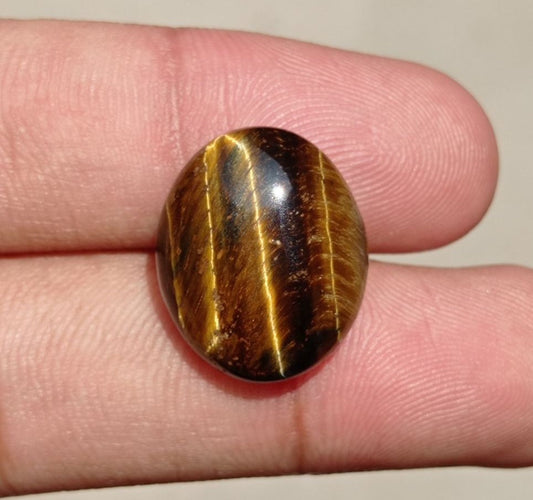 18.7ct Tiger Eye Cabochon - June Birthstone - June Birthstone -  20x17x7mm