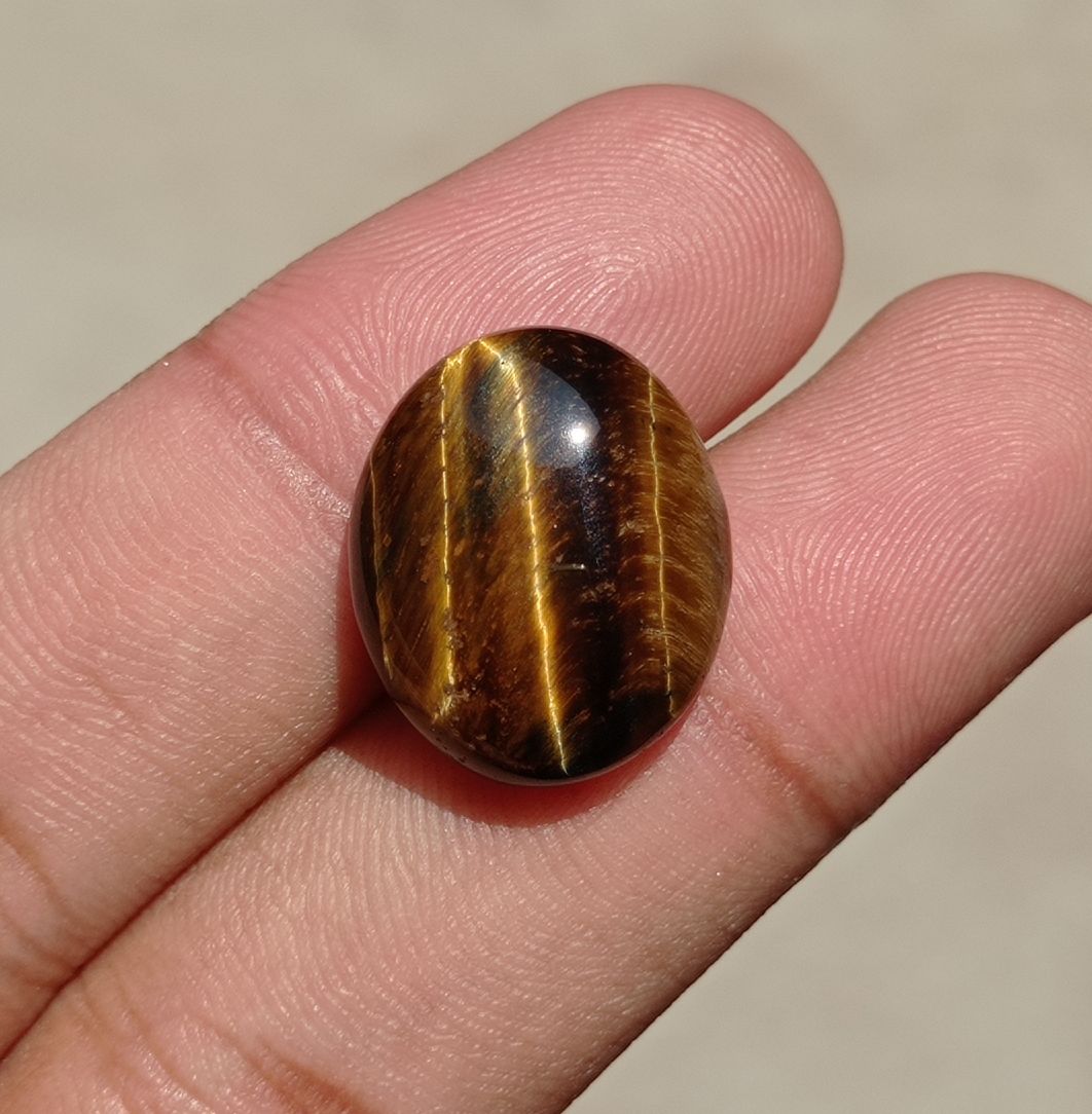 18.7ct Tiger Eye Cabochon - June Birthstone - June Birthstone -  20x17x7mm