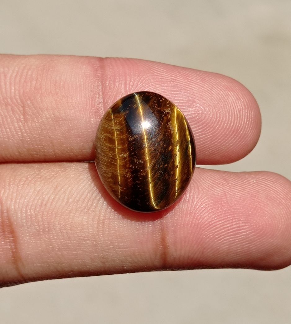 18.7ct Tiger Eye Cabochon - June Birthstone - June Birthstone -  20x17x7mm