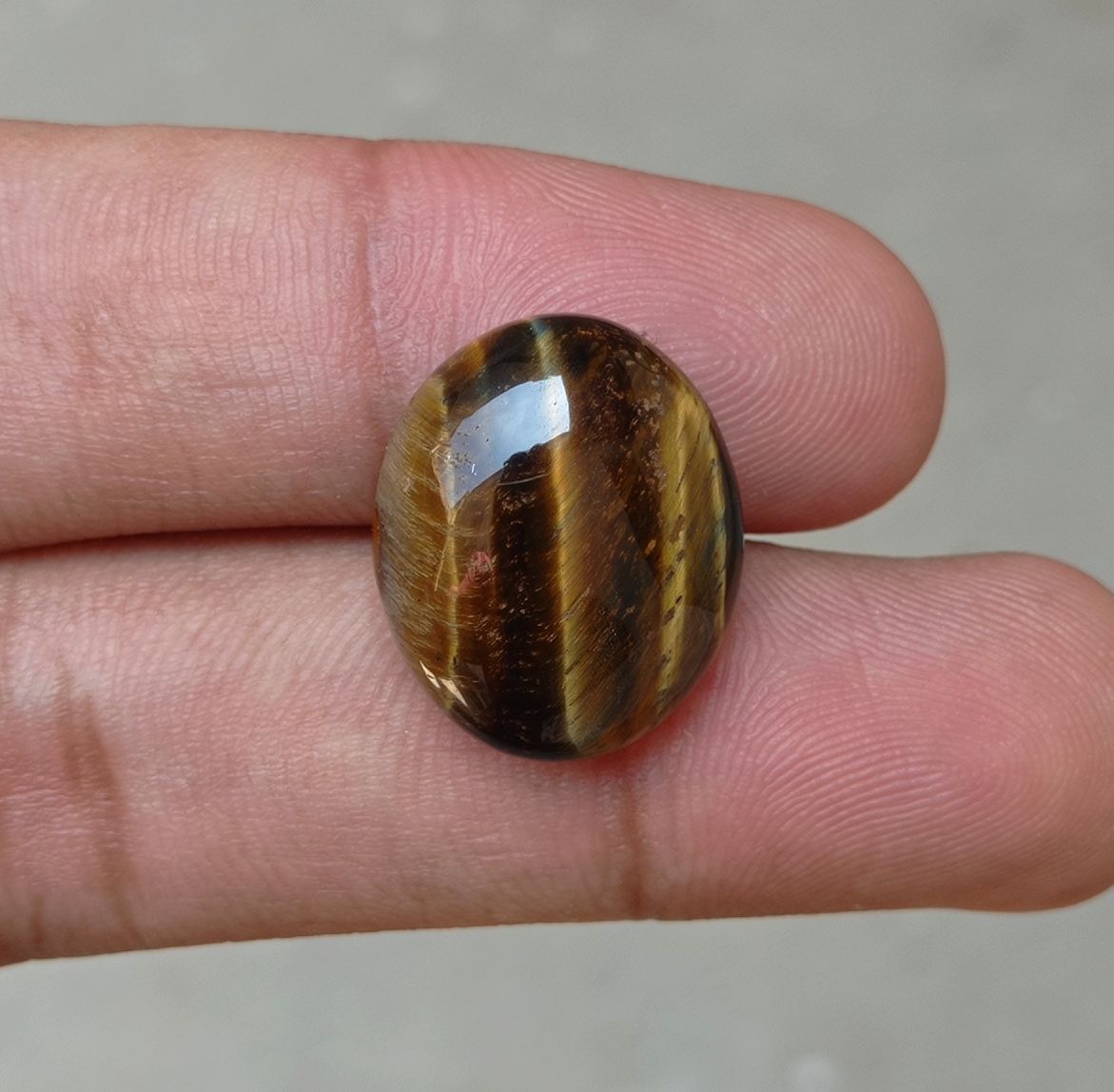 18.7ct Tiger Eye Cabochon - June Birthstone - June Birthstone -  20x17x7mm
