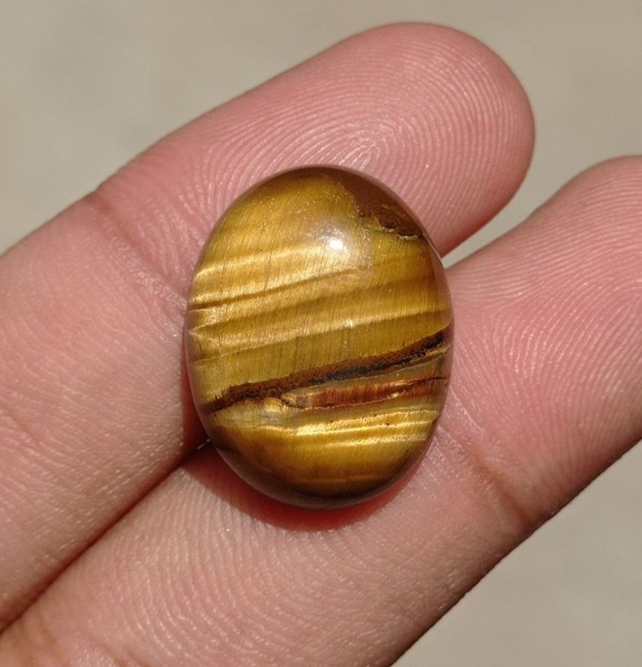 28.5ct Tiger Eye Cabochon - June Birthstone - June Birthstone -  22x18x8mm