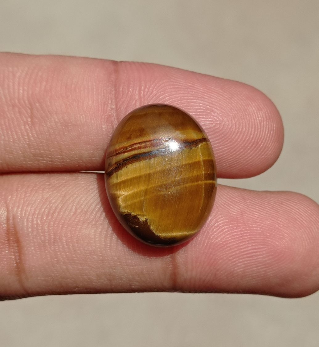 28.5ct Tiger Eye Cabochon - June Birthstone - June Birthstone -  22x18x8mm