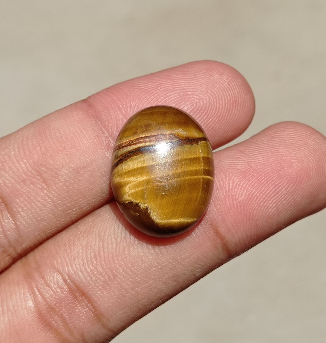 28.5ct Tiger Eye Cabochon - June Birthstone - June Birthstone -  22x18x8mm
