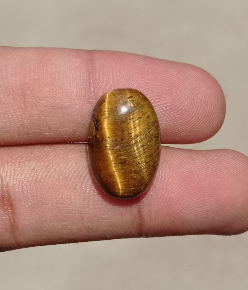18ct Tiger Eye Cabochon - June Birthstone - June Birthstone -  21x14x7mm