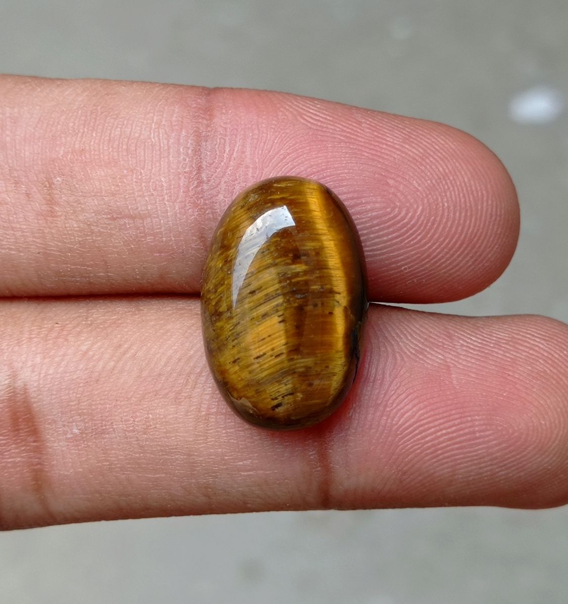 18ct Tiger Eye Cabochon - June Birthstone - June Birthstone -  21x14x7mm
