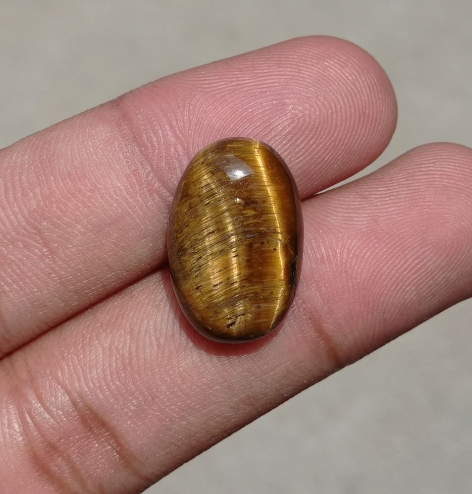 18ct Tiger Eye Cabochon - June Birthstone - June Birthstone -  21x14x7mm