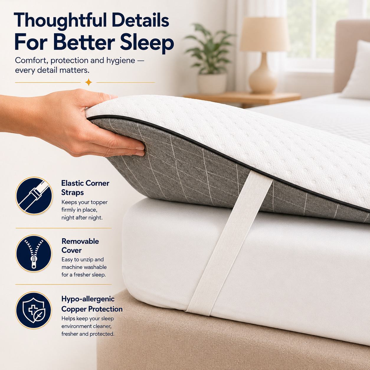 Brightr® Titan Deluxe Mattress Topper | Best Extra Firm & Maximum Support | 8 cm Reversible | Designed for Soft & Sagging Mattresses