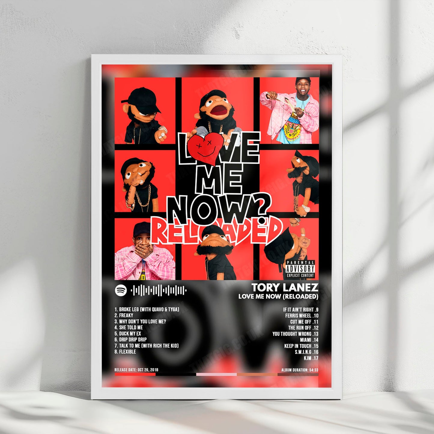 Tory Lanez "Love Me Now?" Album Cover Poster - with Complete Tracklist