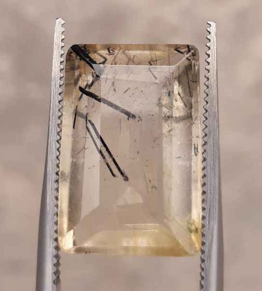 10.35ct Black Tourmalated Quartz - Black Rutile Quartz - Rutilated Quartz