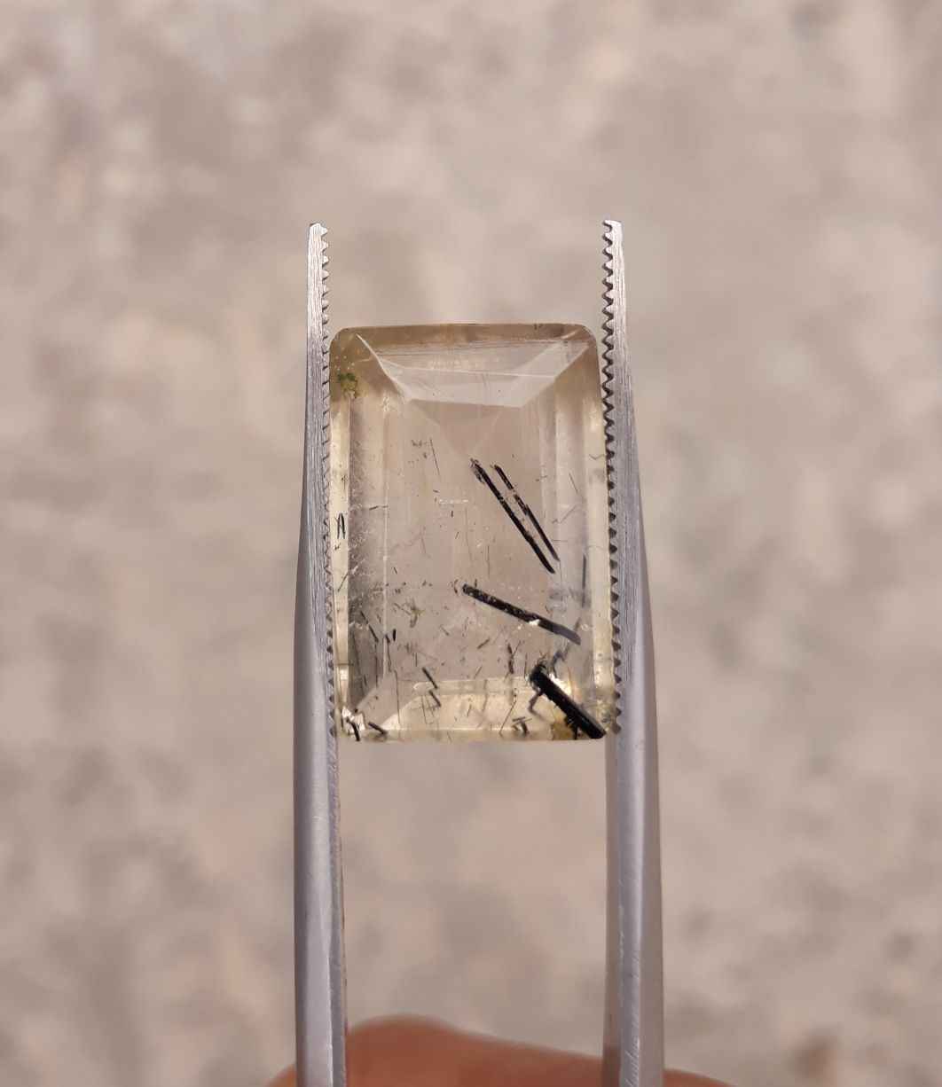 10.35ct Black Tourmalated Quartz - Black Rutile Quartz - Rutilated Quartz