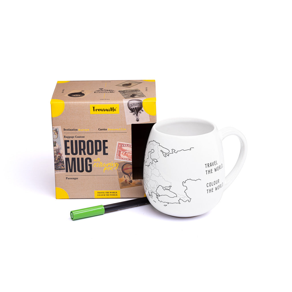 Europe Map Colour In Travel Mug