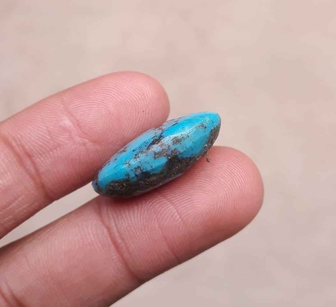 Natural Turquoise with Pyrite - Blue Matrix Turquoise - Shajri Feroza- 29ct-24x16mm