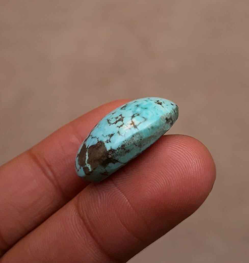 Natural Turquoise – Blue Matrix Turquoise – Shajri Feroza - 36ct-25x20mm