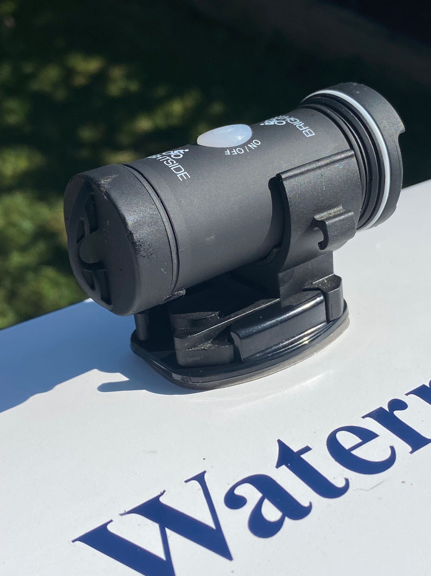 Bike helmet light mount for round lights. GoPro style