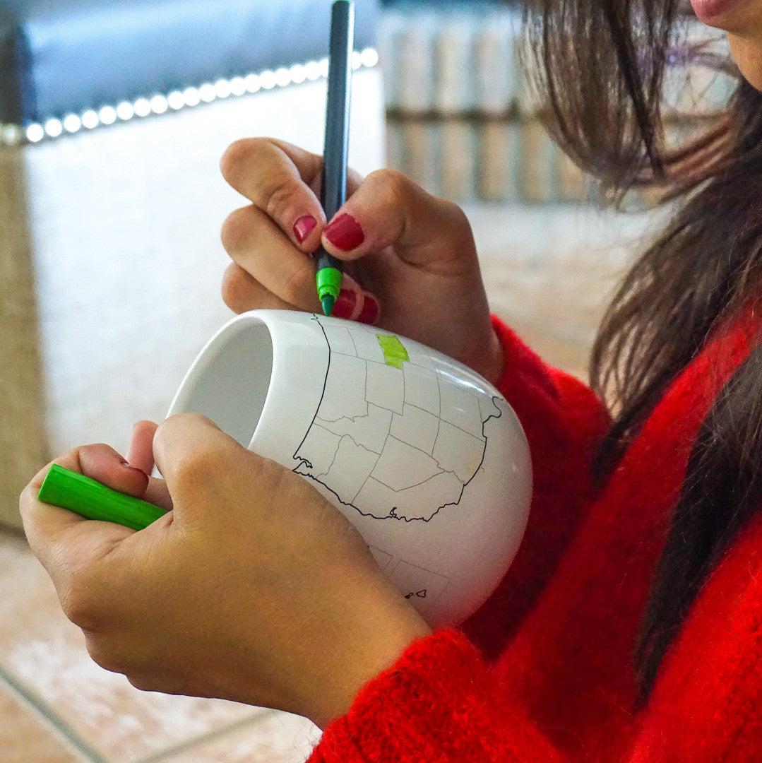 USA Map Colour In Travel Mug