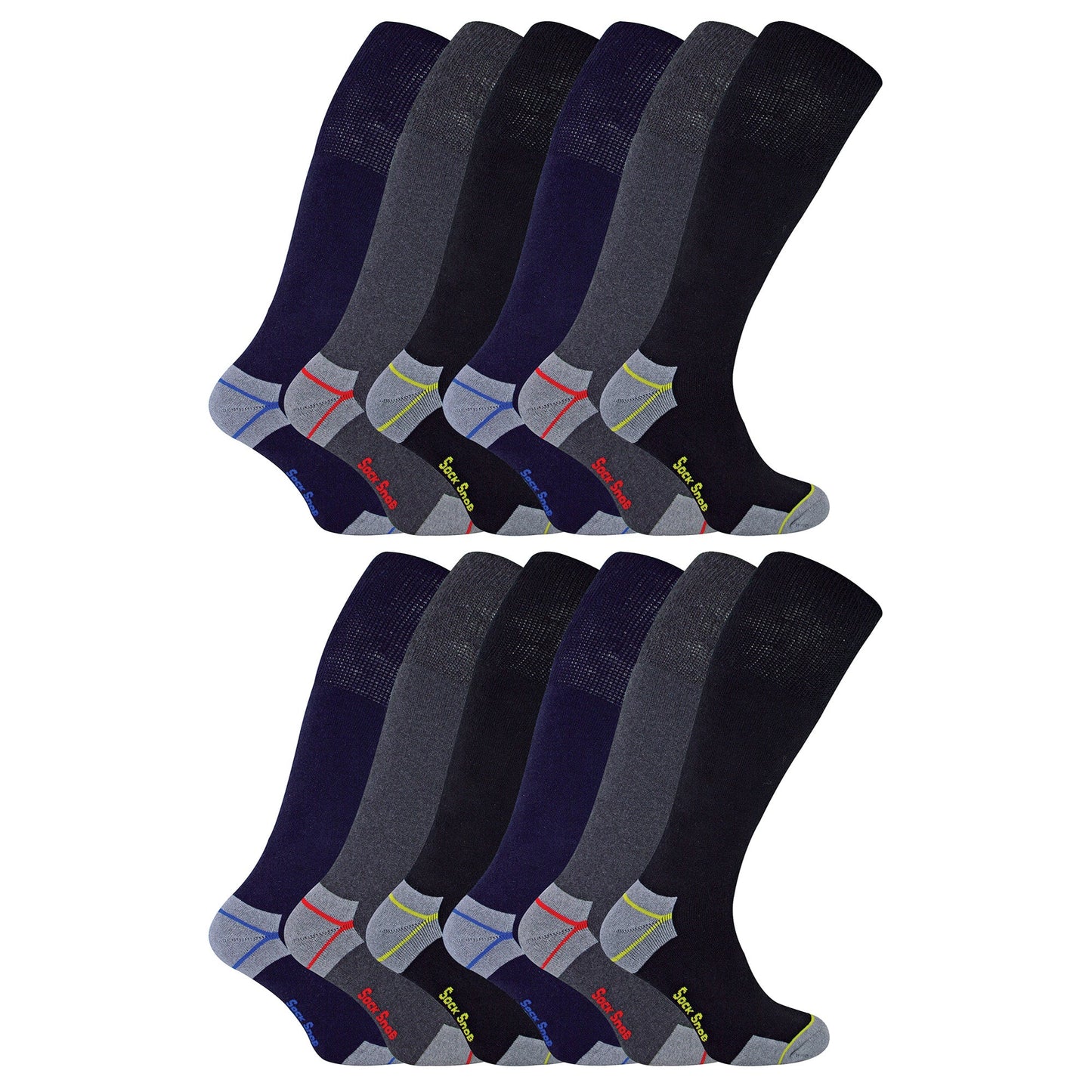 Mens Long Knee High Work Socks (Multipack Options)