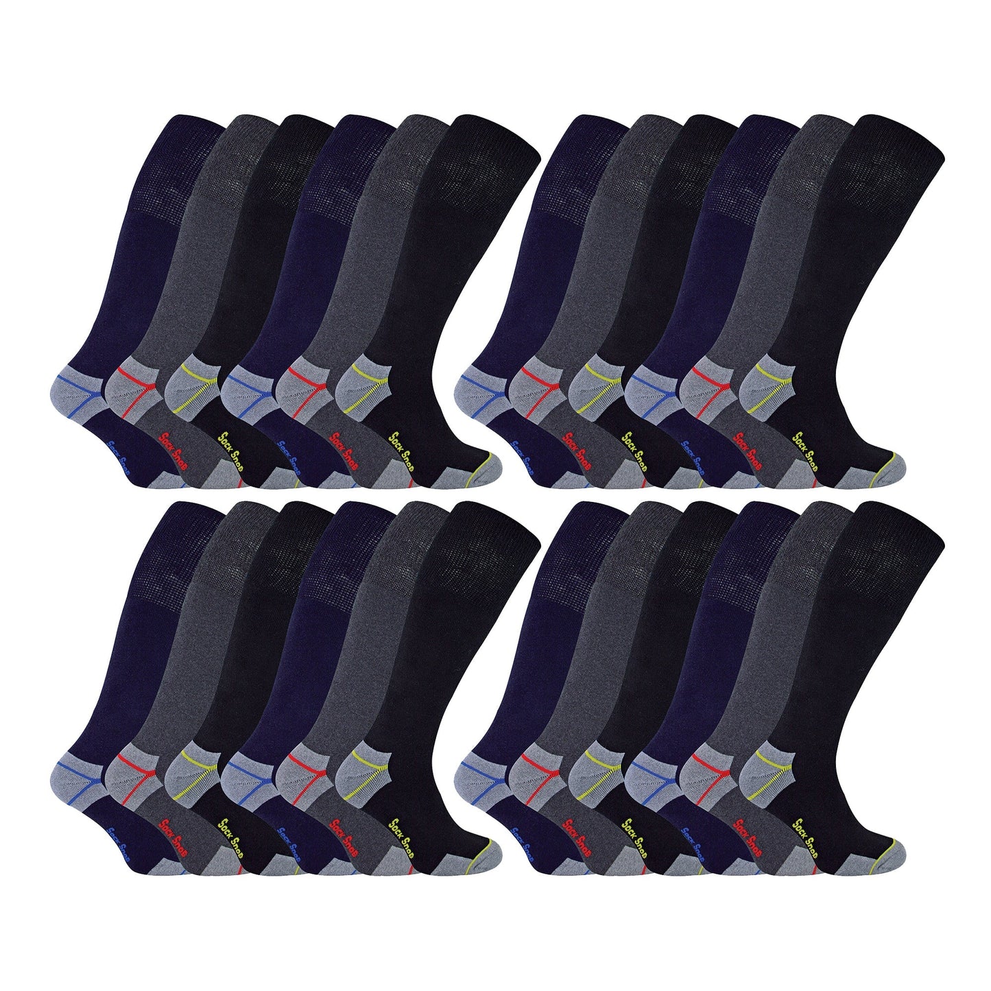 Mens Long Knee High Work Socks (Multipack Options)