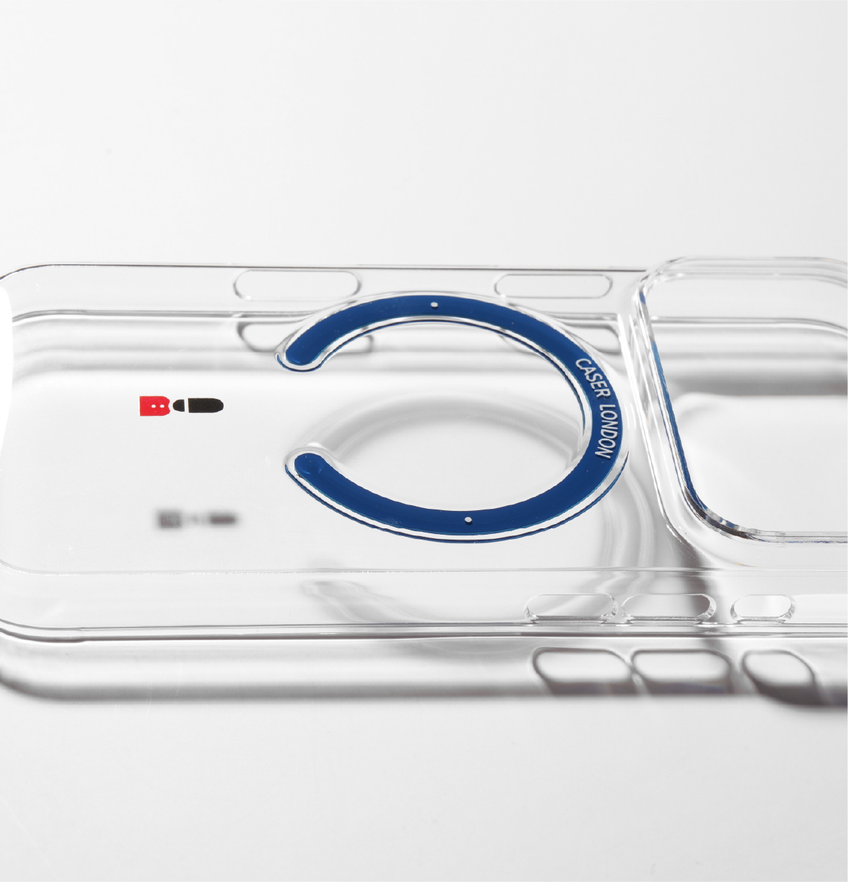Slim Clear iPhone 17 Pro Case with Royal Blue MagSafe Ring - King's Guard | The Iconic Slim