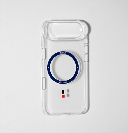 Slim Clear iPhone Air Case with Royal Blue MagSafe Ring - King's Guard | The Iconic Slim