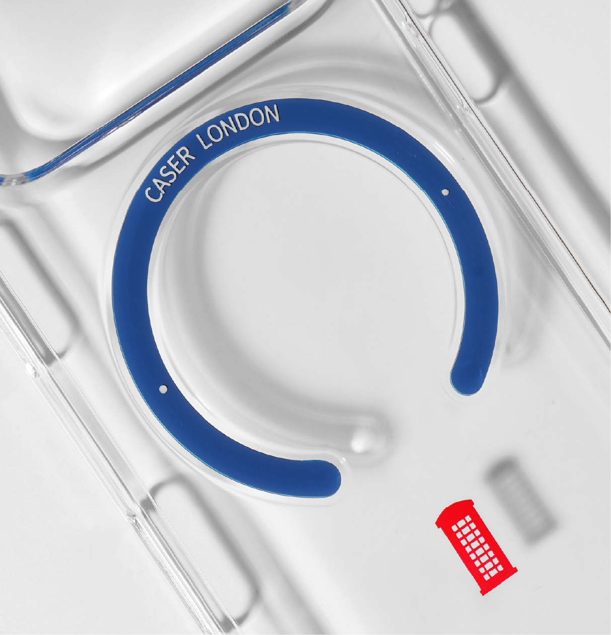 Slim Clear iPhone Air Case with Royal Blue MagSafe Ring - Telephone Box | The Iconic Slim