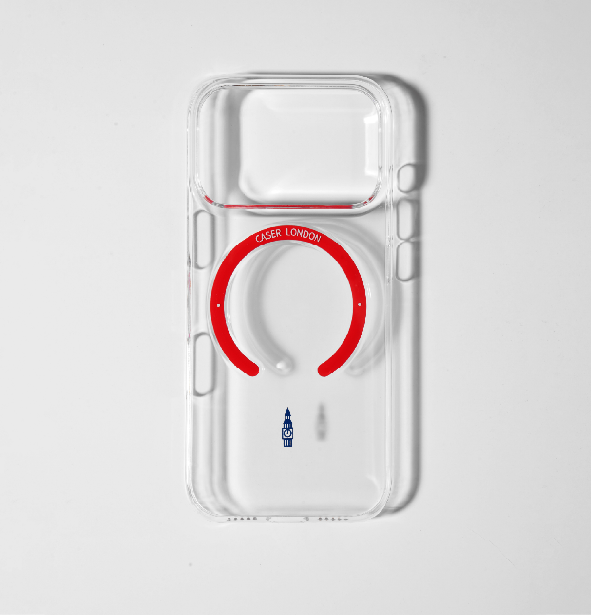 Slim Clear iPhone 17 Case with Red MagSafe Ring - Big Ben | The Iconic Slim