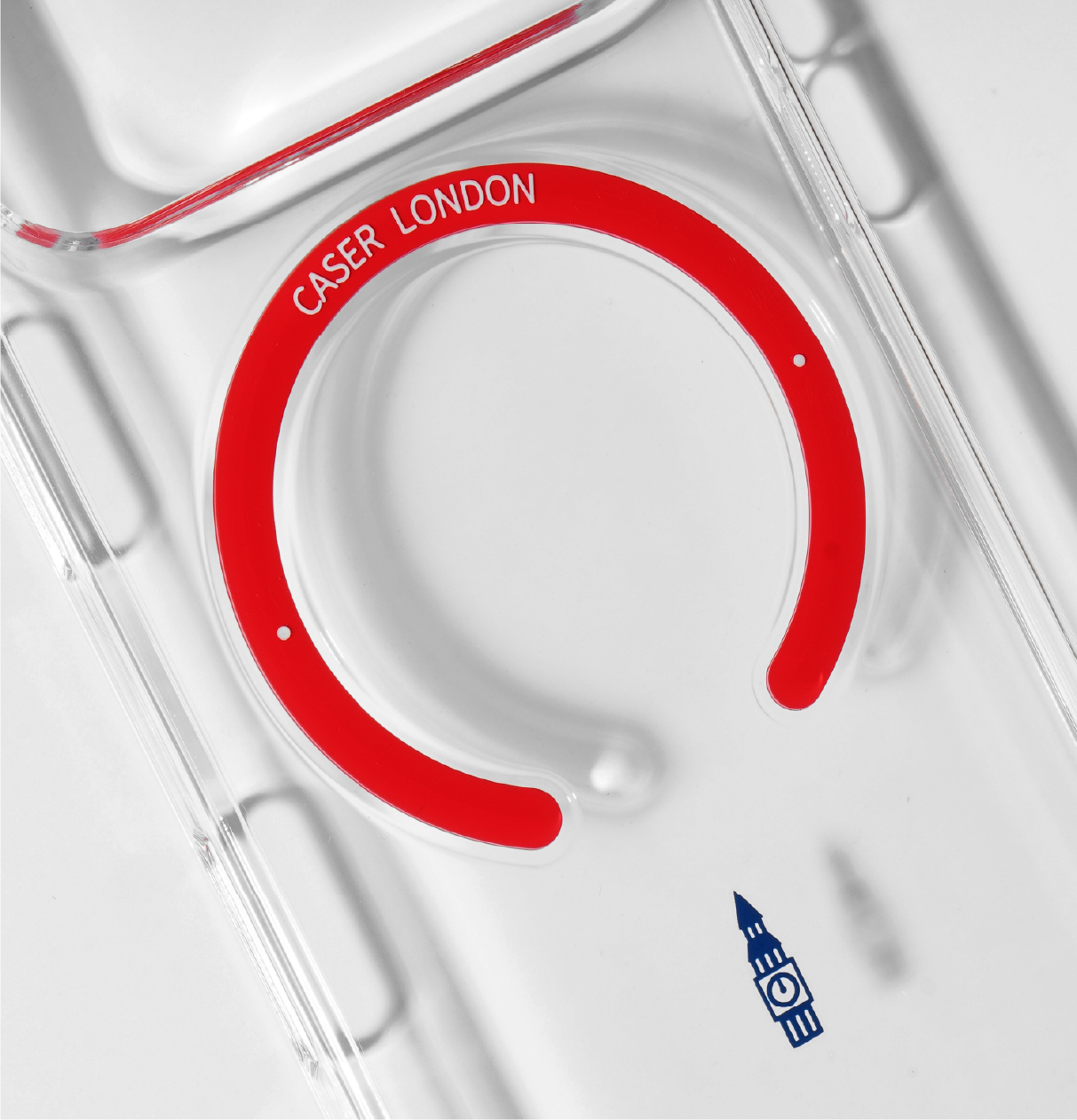 Slim Clear iPhone 17 Pro Max Case with Red MagSafe Ring - Big Ben | The Iconic Slim