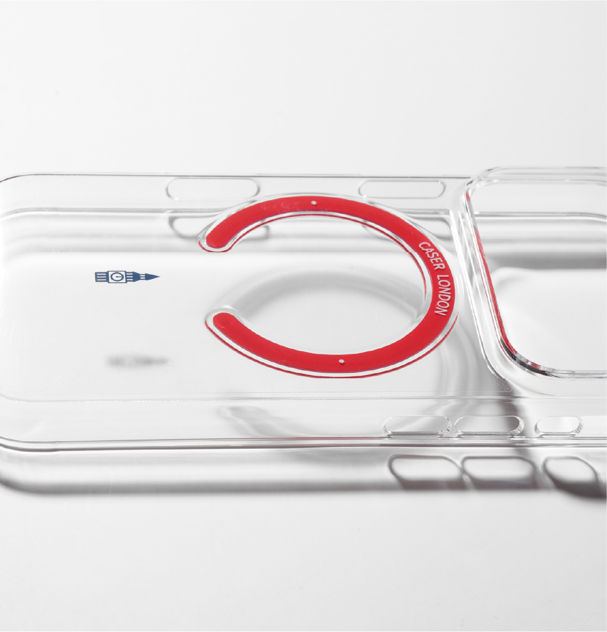 Slim Clear iPhone 17 Case with Red MagSafe Ring - Big Ben | The Iconic Slim