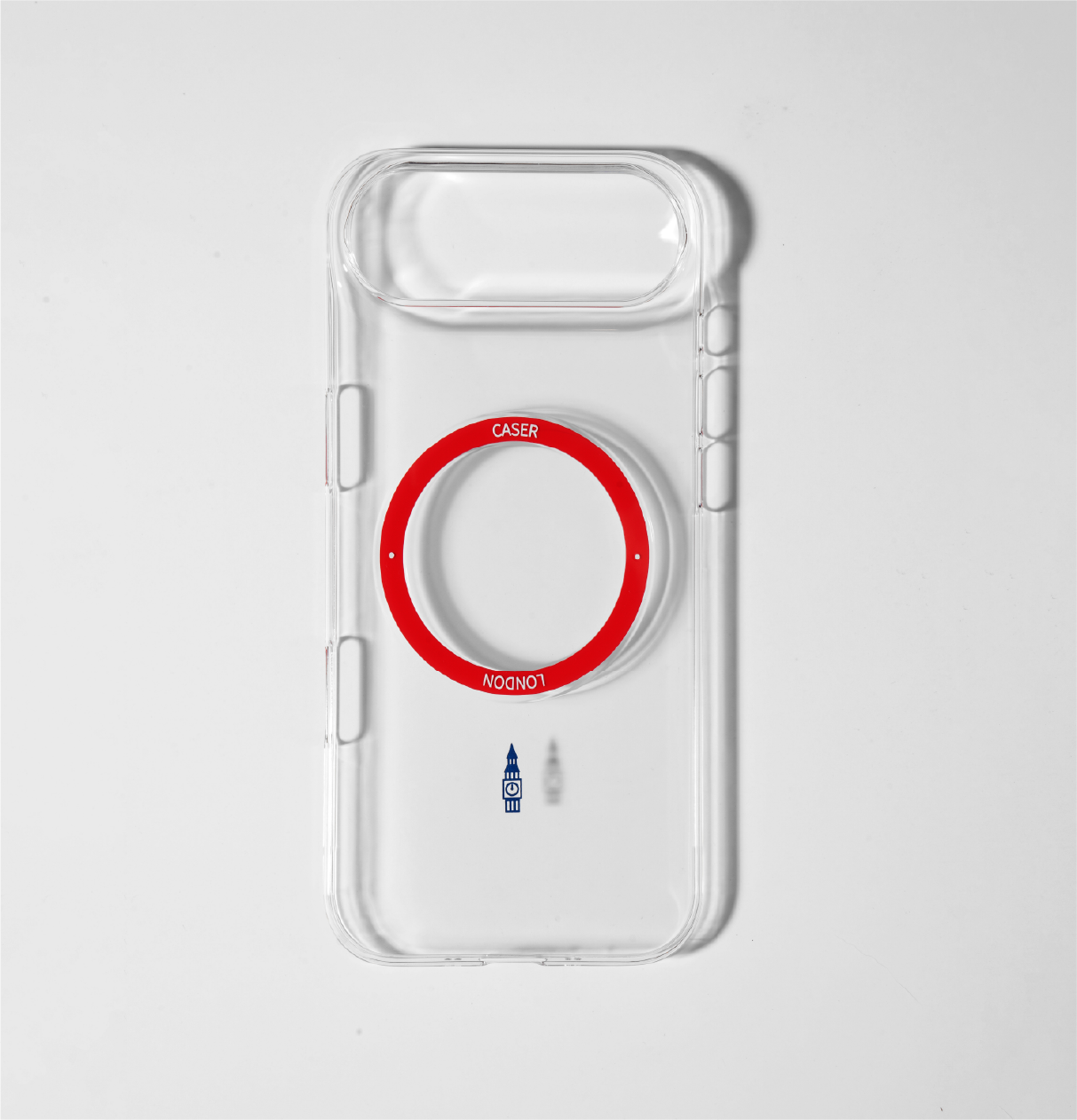 Slim Clear iPhone 17 Pro Max Case with Red MagSafe Ring - Big Ben | The Iconic Slim