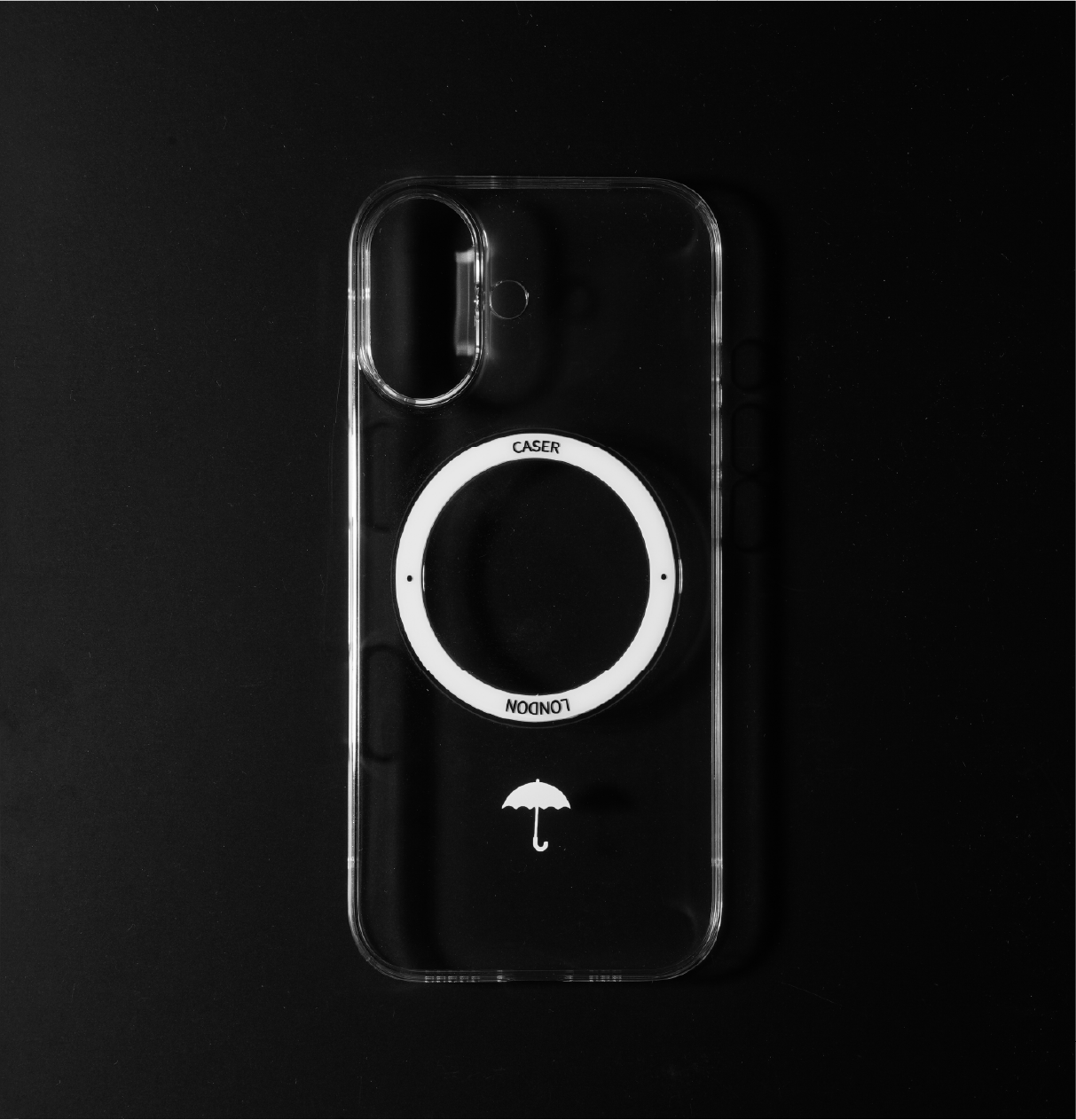 Slim Clear iPhone 17 Pro Case with White MagSafe Ring - Umbrella Icon | The Iconic Slim