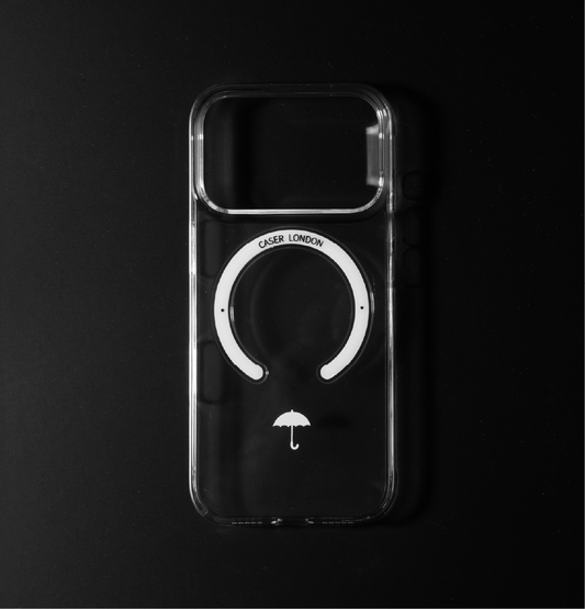 Slim Clear iPhone 17 Pro Case with White MagSafe Ring - Umbrella Icon | The Iconic Slim