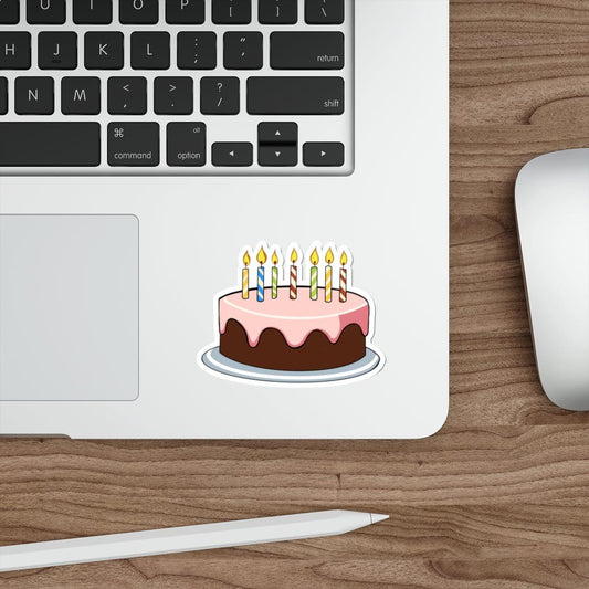 Birthday Cake Sticker – Cute Handmade Waterproof Decal