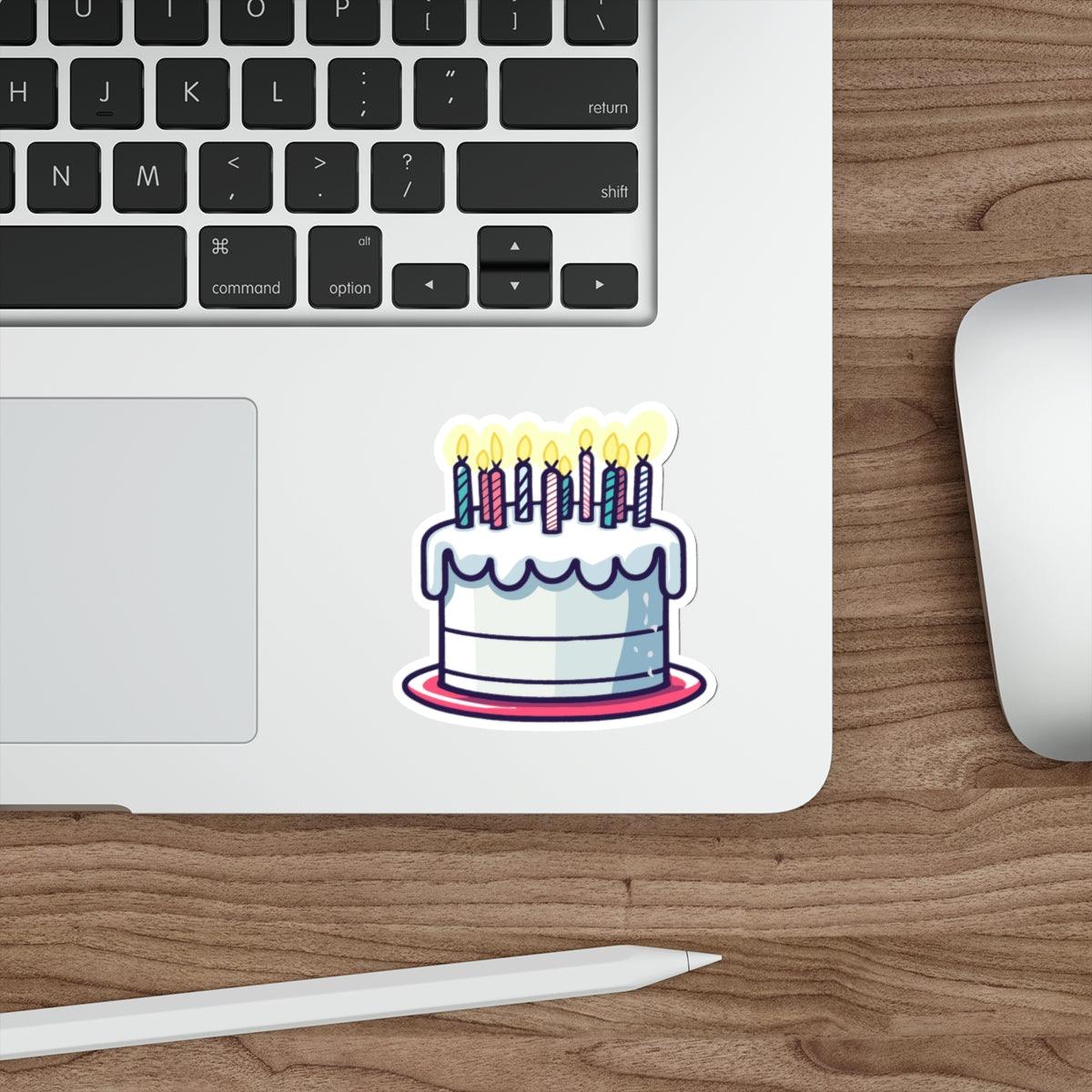 Birthday Cake Sticker – Fun Candle Cake Vinyl Decal