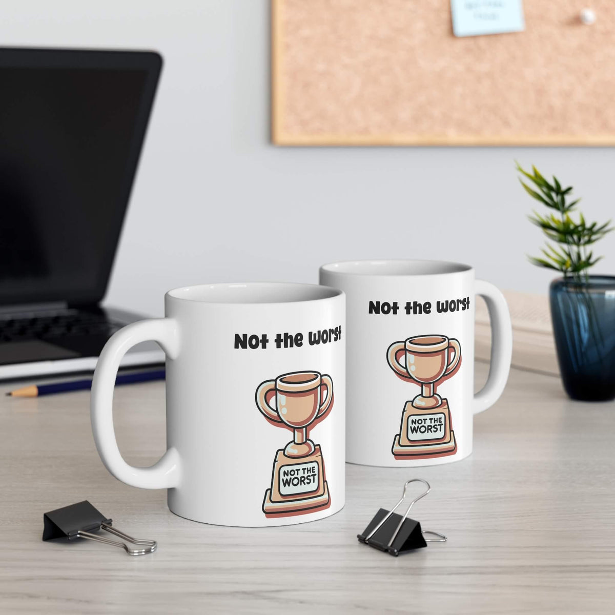 “Not the Worst” Trophy Mug – Personalised