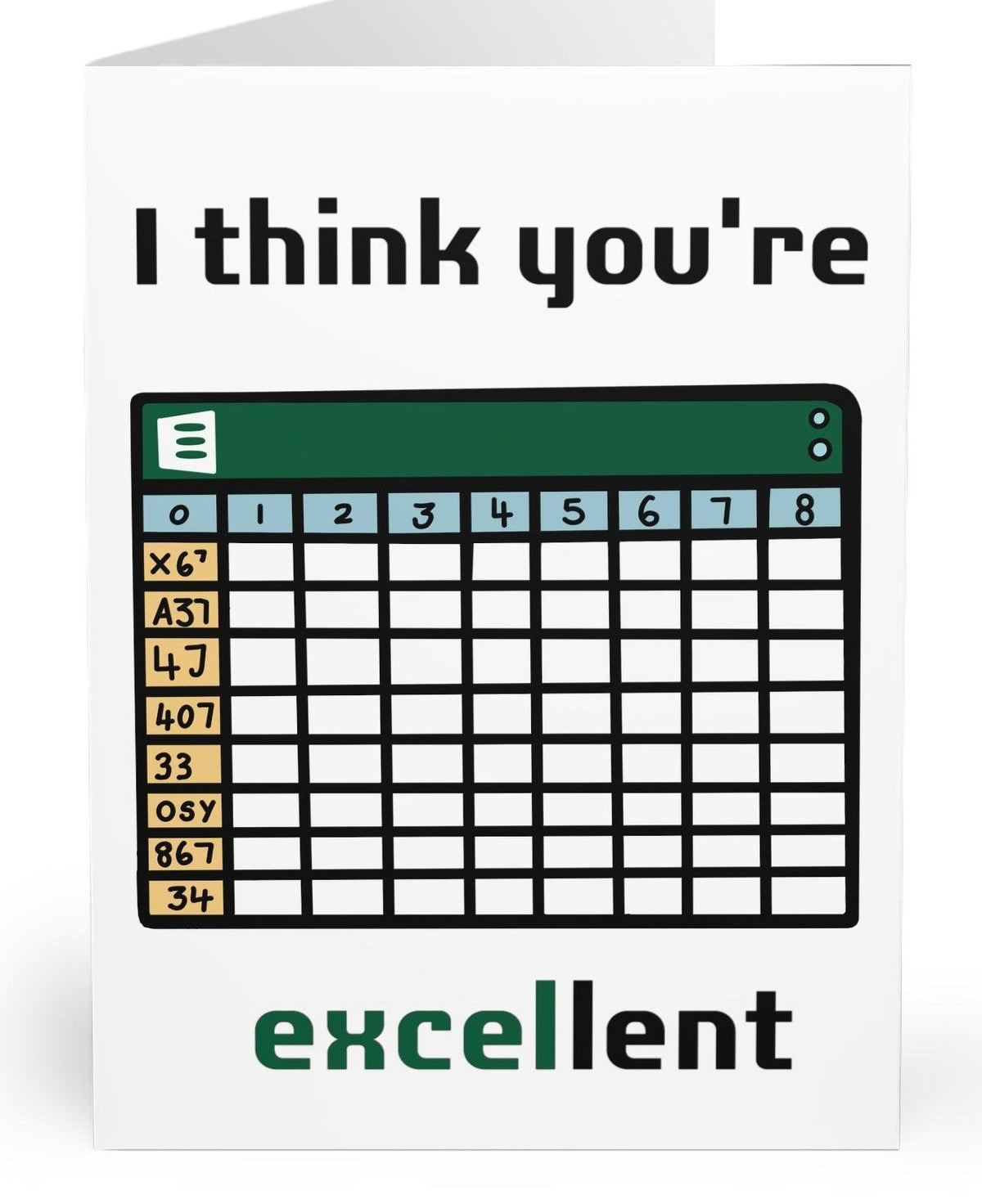 I Think You’re EXCELlent Card