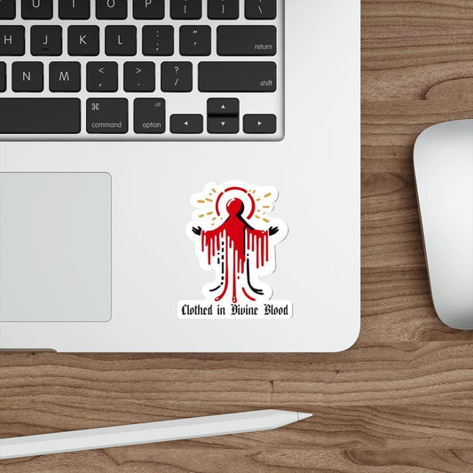 Clothed in Divine Blood Sticker – Spiritual Symbolism Art