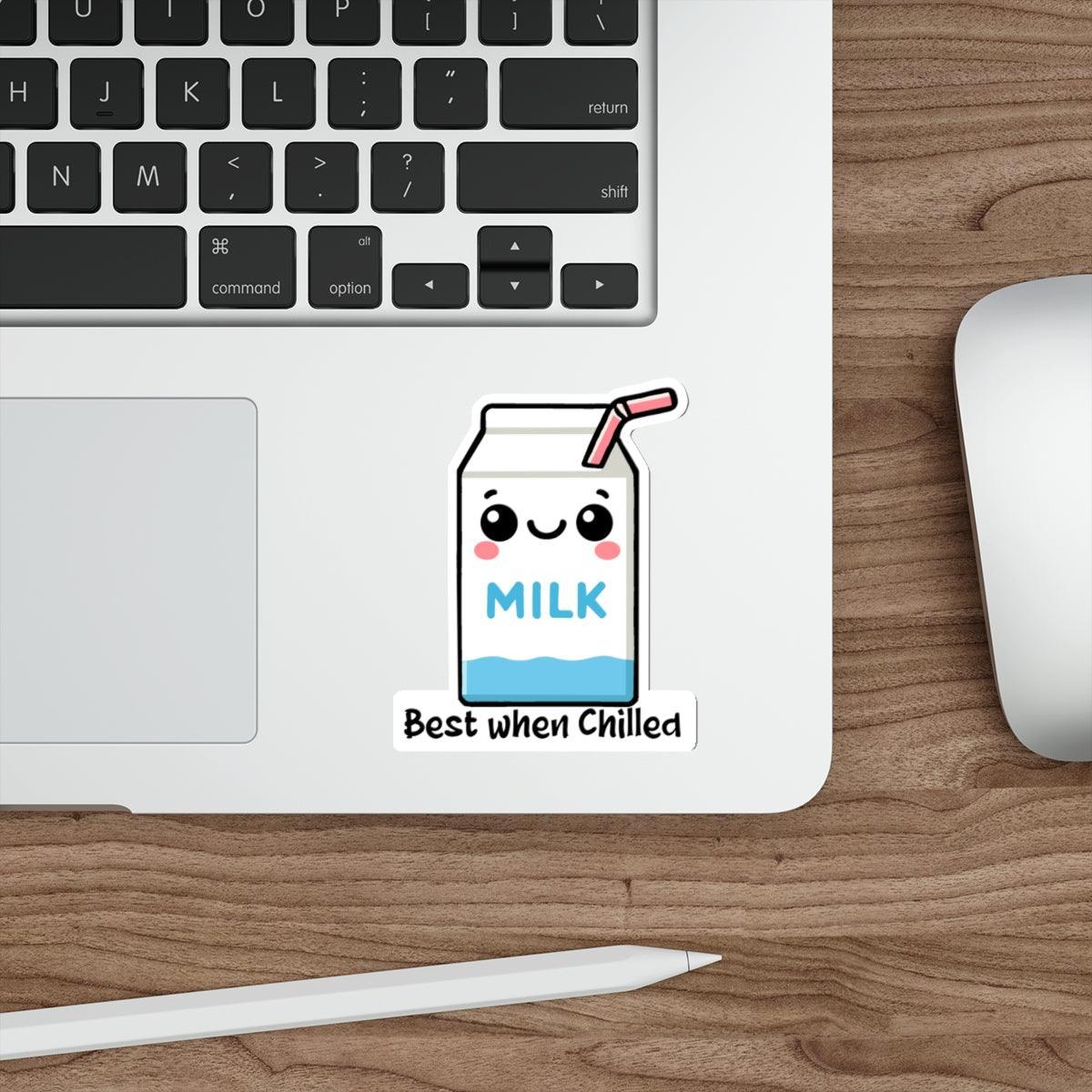 Best When Chilled Sticker – Cute Waterproof Milk Carton