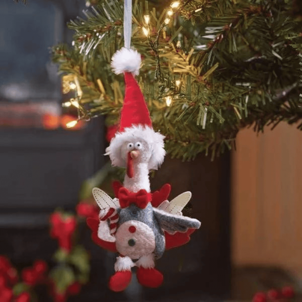 Festive Turkey Christmas Tree Decoration