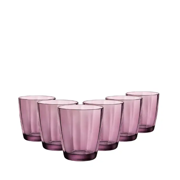 Bormioli Rocco Pulsar Double Old Fashioned Glasses Purple - 390ml - Set of 6
