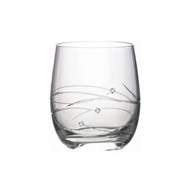 Diamante Whisky Tumbler with Spiral Design Cut - 180ml