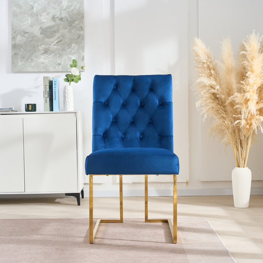 Siena Tufted Velvet Dining Chair – Gold Frame, Modern Luxury Accent