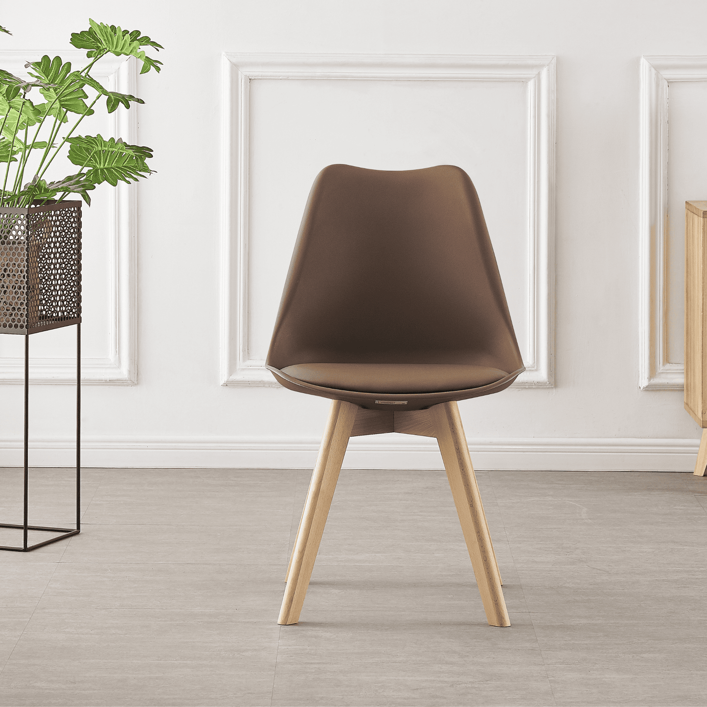 5PCs Dining Set - a Black Halo Dining Table & Set of 4 Lorenzo Tulip chairs with Padded Seat