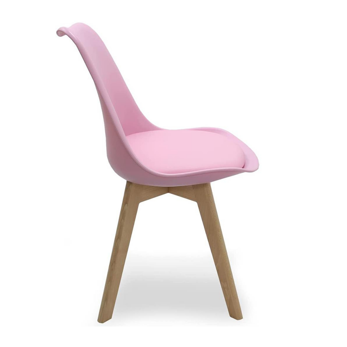 5PCs Dining Set - a White Halo Dining Table & Set of 4 Lorenzo Tulip Dining Chairs with Padded Seat