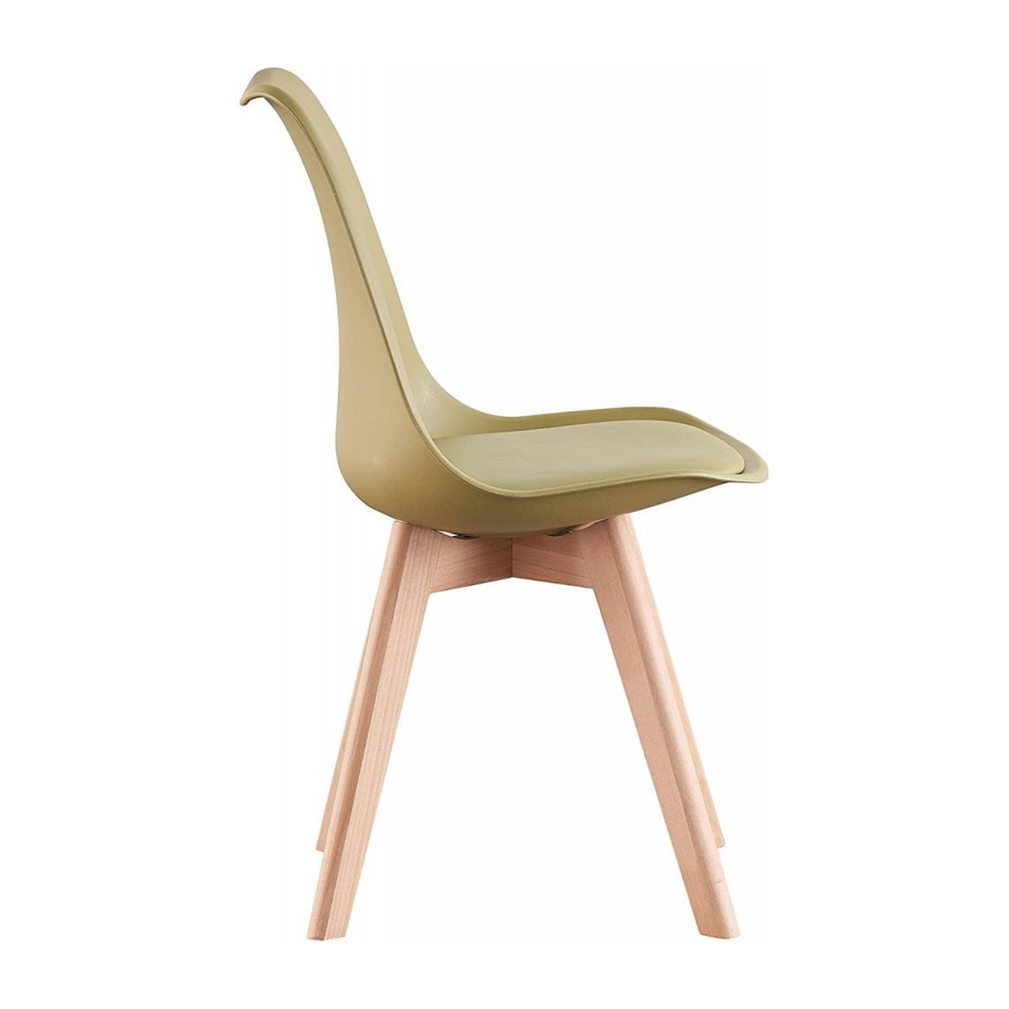 5PCs Dining Set - a White Halo Dining Table & Set of 4 Lorenzo Tulip Dining Chairs with Padded Seat